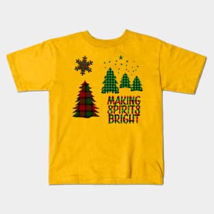 Christmas Making Spirits Bright Kids T-Shirt